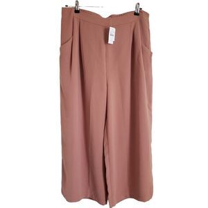 Elodie Flared Leg High Rise Side Zip Back Elastic Waist Dress Pants Size XL